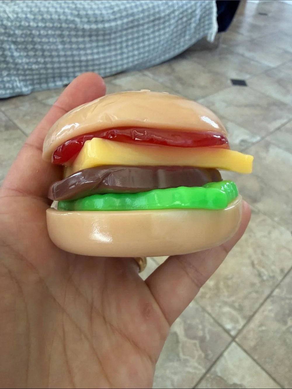 McDoh Novelty Burger Squishy Toy - Tan, Red, Yellow, Green